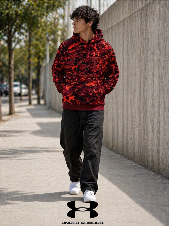 Under Armour Other - Under Armour Men’s Red & Black Camo Pullover Hoodie
